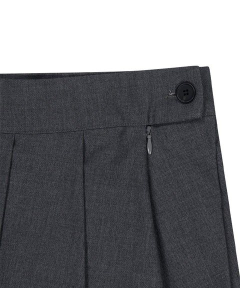 LE SONNET Classic Pleats Wool Skirt - Gray