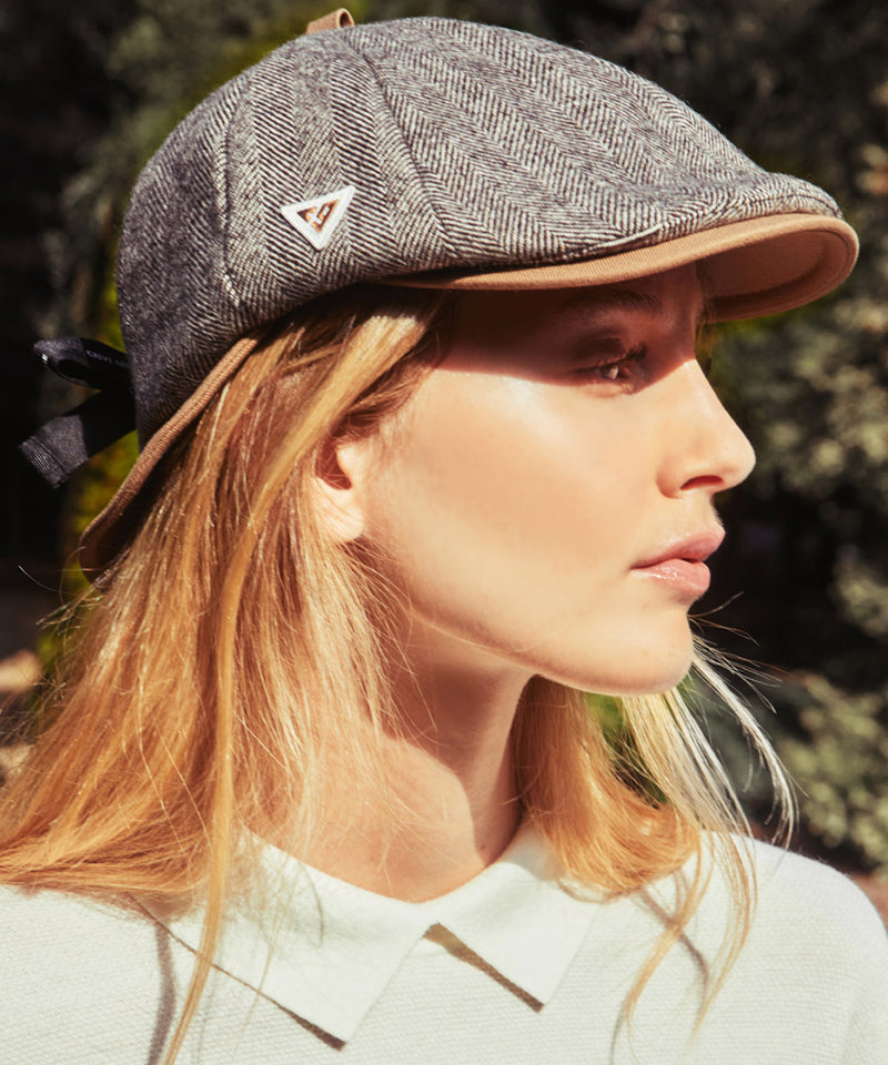 CREVE NINE: Women's Variant Herringbone Hunting Cap - Brown