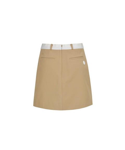 Anell Golf H Cotton Stitch Skirt - Sand Beige