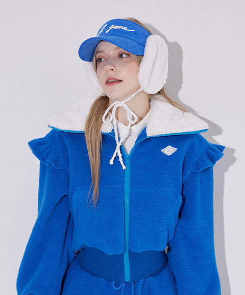 J.Jane 2way Fur Ear Flap Suncap - Blue