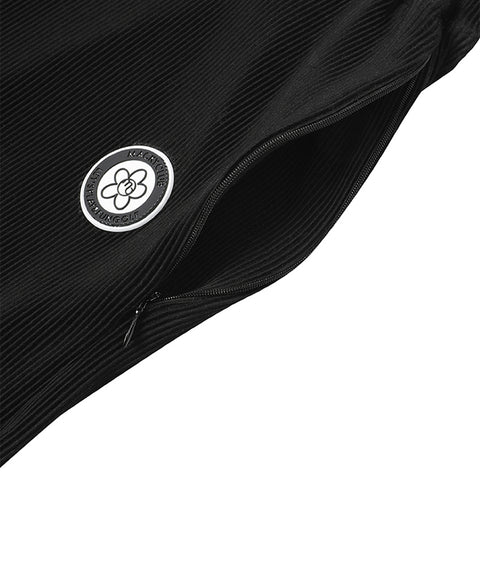 MACKY Golf: Pleate Slit Long Pants - Black