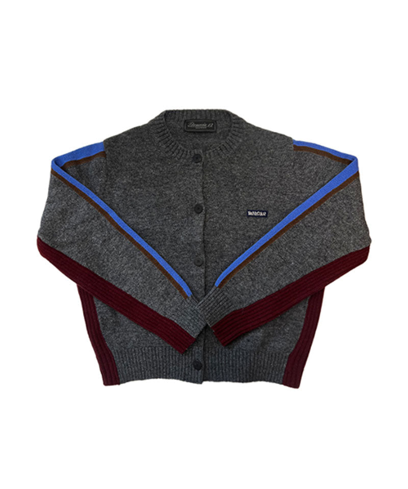 BENECIA 12 Ally Color Block Cardigan - Charcoal Gray