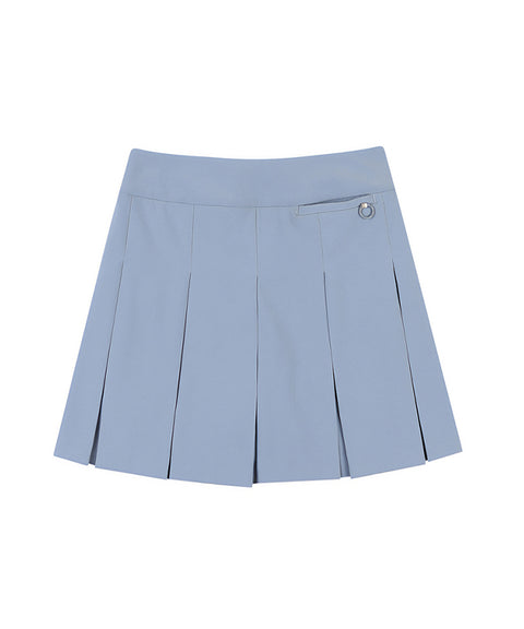 Haley Women's A-line back pleated skirt - Blue