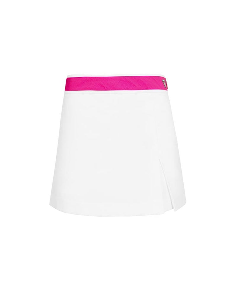 CREVE NINE: Heart Pocket A-Line Skirt - White