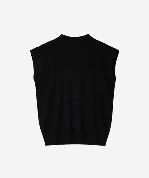 OBER Golf Summer Sleeveless Half Neck Knit - Black