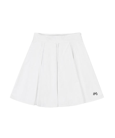 Haley Women's pleated flare midi skirt - White