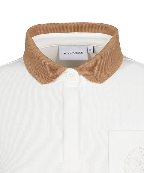 WideAngle: Co Waggle Pocket Point Polo T-Shirt L - Off-White