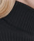 CHUCUCHU High-Neck Ribbed Knit Top - Black
