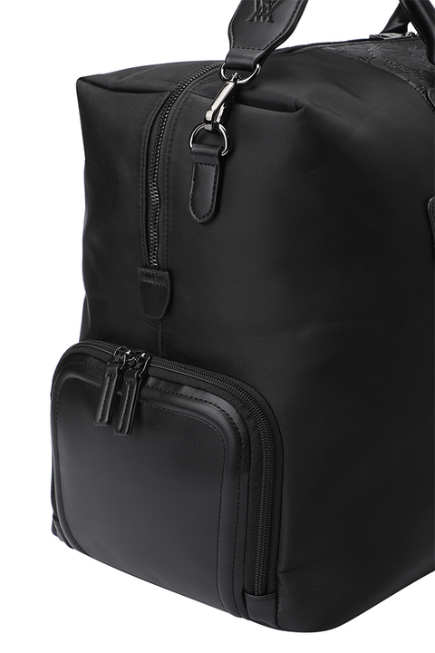 Uni Logo Intaglio Boston Bag - Black