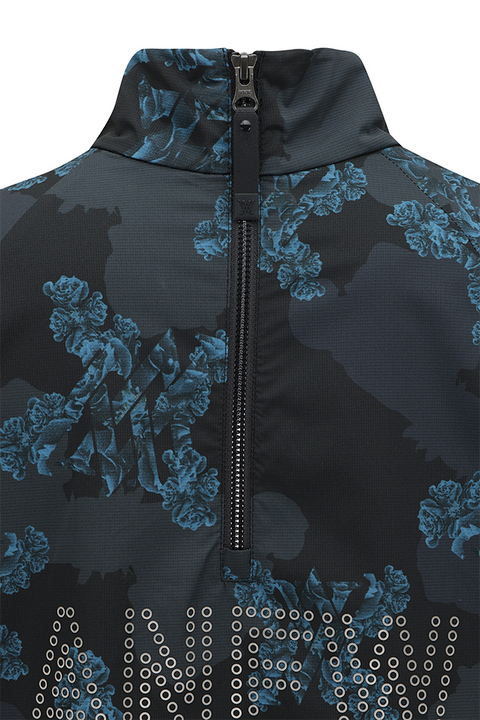 Women's FA Flower Pattern Anorak Jacket - Black
