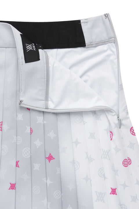ANEW Golf Women's SM Gradation Pattern Pleated Skirt - Light Grey