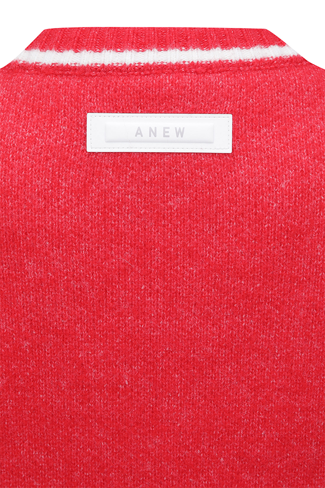 Women's WI Fuzzy Logo Point Sweater - Red