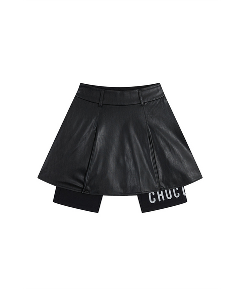 Glossy Full Skirt - Black