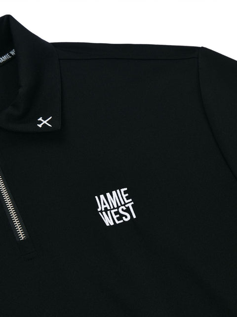 Jamie West Half Zip-up Jersey Collar Point P-Shirts - Black