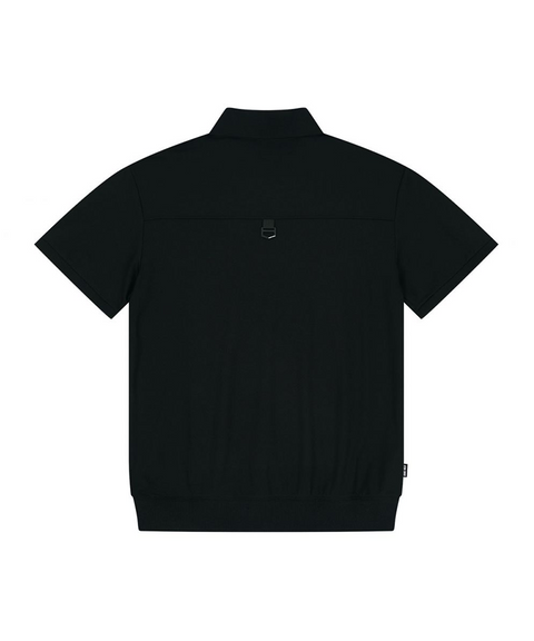 Jamie West Half Zip-up Jersey Collar Point P-Shirts - Black