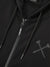 Jamie West Club Hoodie Applique Zip-up - Black