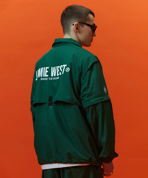 Jamie West Detachable Half Zip-up Anorak - Green