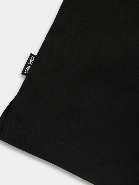 Jamie West Lettering Open Collar Shirts - Black