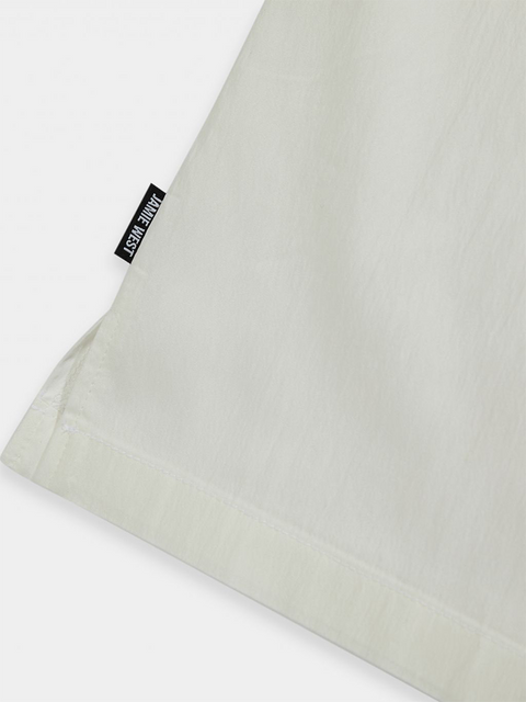 Jamie West Lettering Open Collar Shirts - White