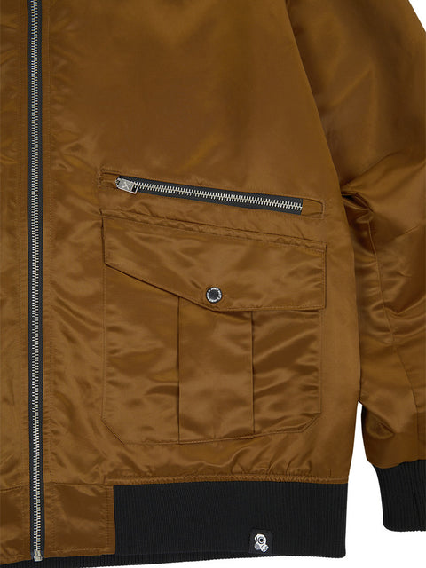 Jamie West Nylon Collar Point Aviator Jacket - Brown