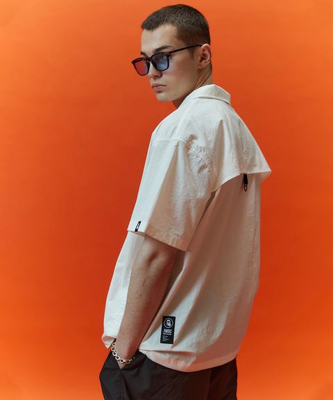 Jamie West Nylon Halfzipup P-Shirts - White