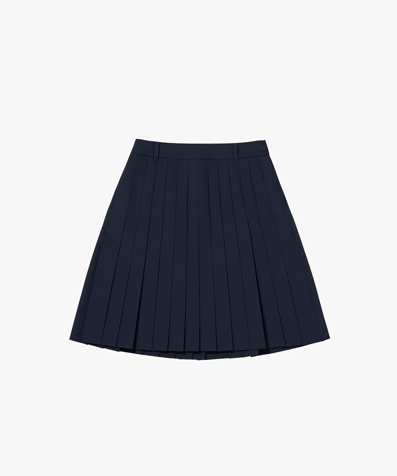 MCC Women's Long Slim Pleats Skirt - Navy