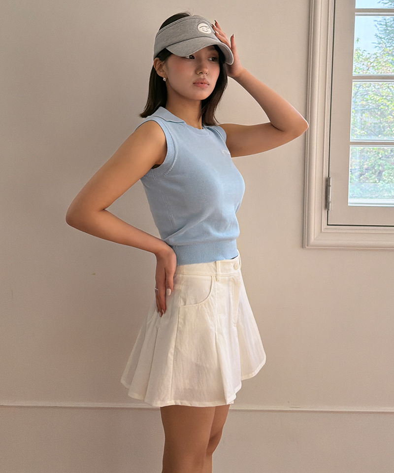 [Warehouse Sale] PIV'VEE Pleated Culotte Pants - Cloud White