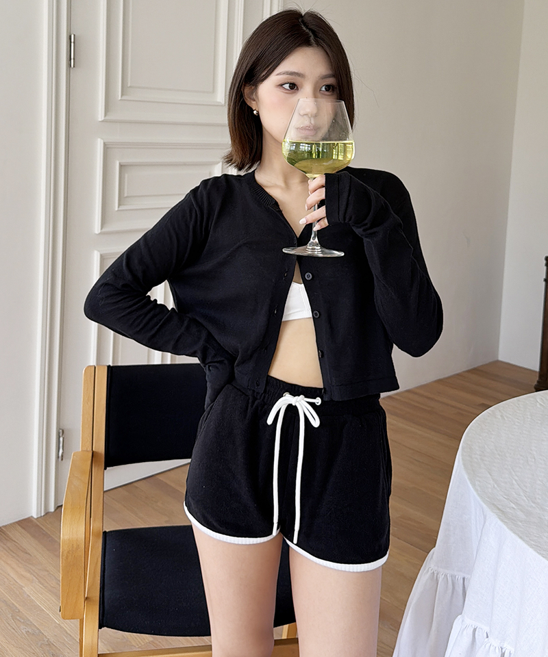 PIV'VEE Track Binding Shorts - Ebony Black
