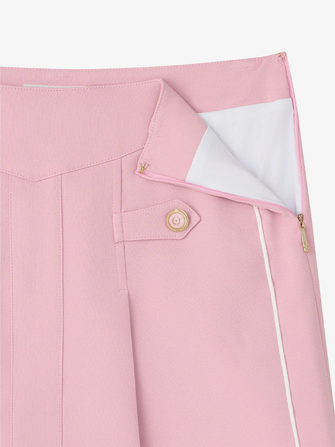 GFJ Golf Women's Front Piping Tuck Skirt - Pink