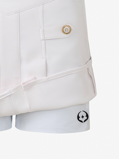 GFJ Golf Women's Front Piping Tuck Skirt - White