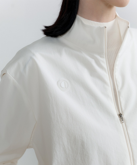 Anell Golf Soft Zip-up Blouse - White