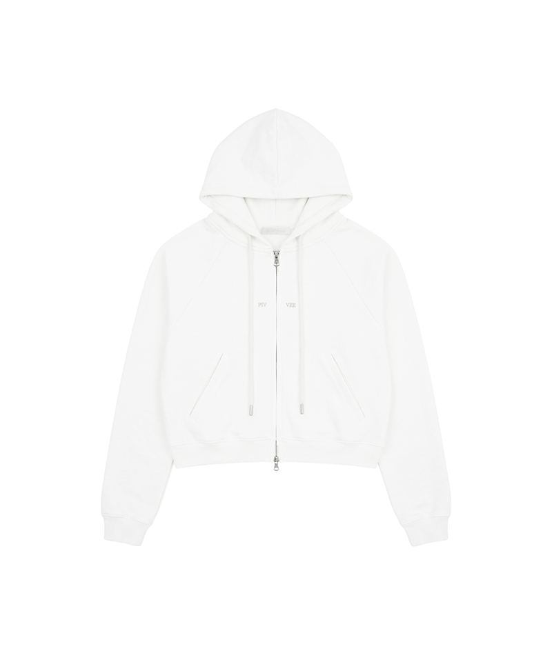 PIV'VEE Split Logo Detail Hoodie - Cloud White