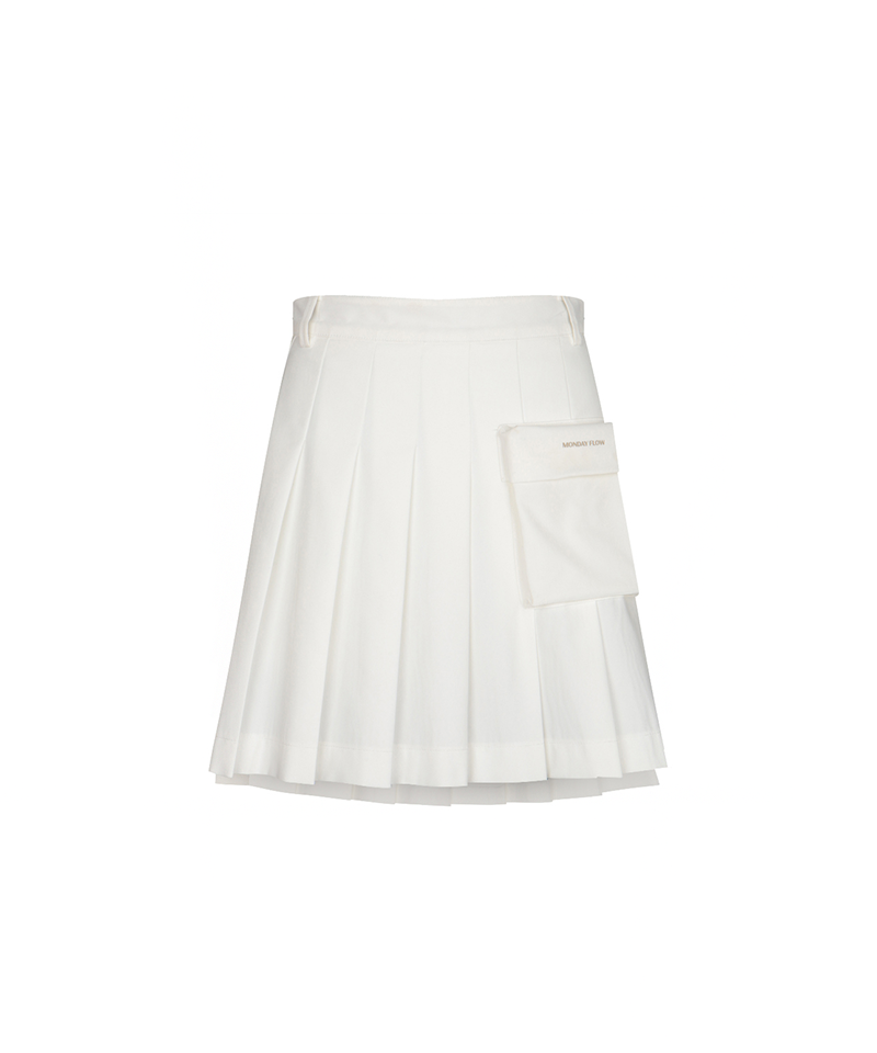 Monday Flow Wink Pleated Skirt - White