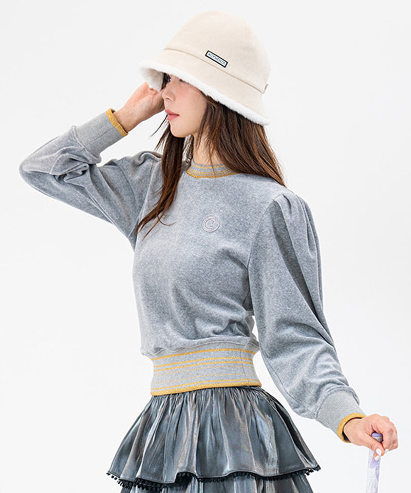 [Season End] CHUCUCHU Velour Puff Crewneck - Gray
