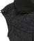 Haley Women's Wide Collar Embroidered Quilted Vest Jacket - Black