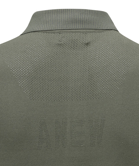 ANEW GOLF Men's SM Logo Point Short Sleeve Sweater - Light Khaki