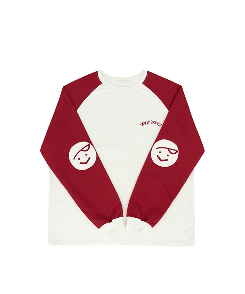 PIV'VEE Twins Raglan T-Shirt - Wine Red