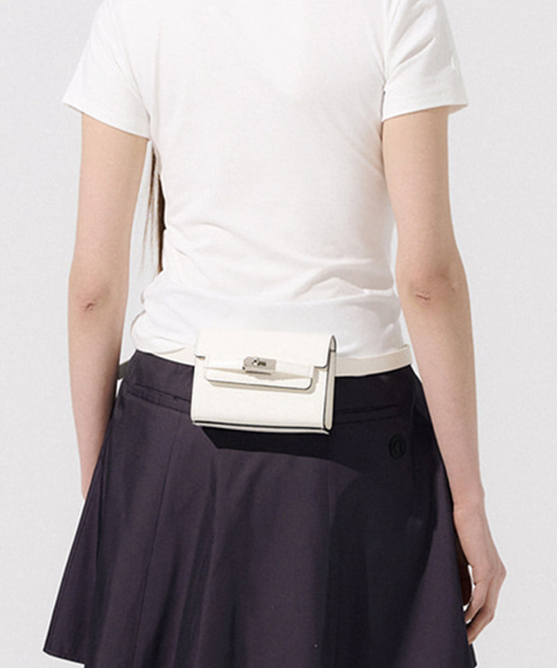 Anell Golf Buckle Belted Bag - White