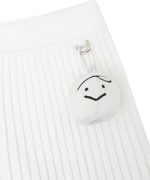 PIV'VEE Pleated Knit Shorts - Cloud White