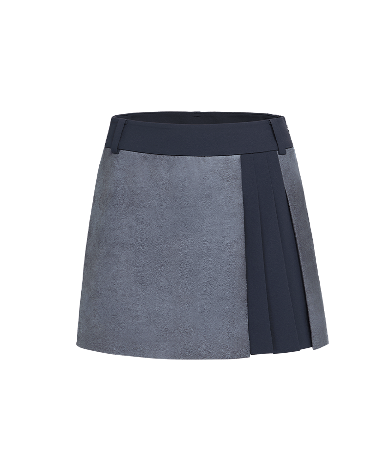 Amazing Cre Women's Tech Leather Modular Pocket Skirt - Blue