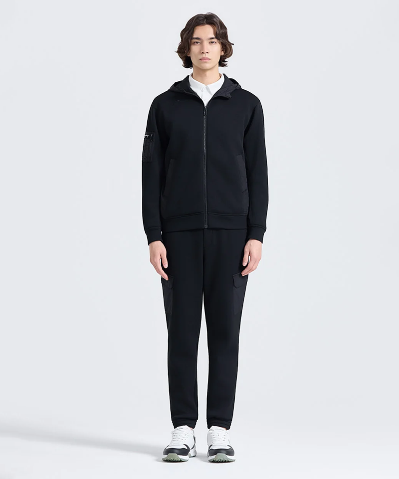Challenger Men's Coreflex Woven Patch Hooded Jacket - Black