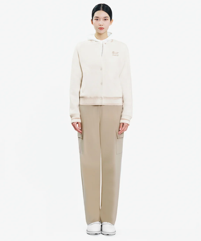 MCC Women's Windproof Knit Varsity Jacket - Ivory
