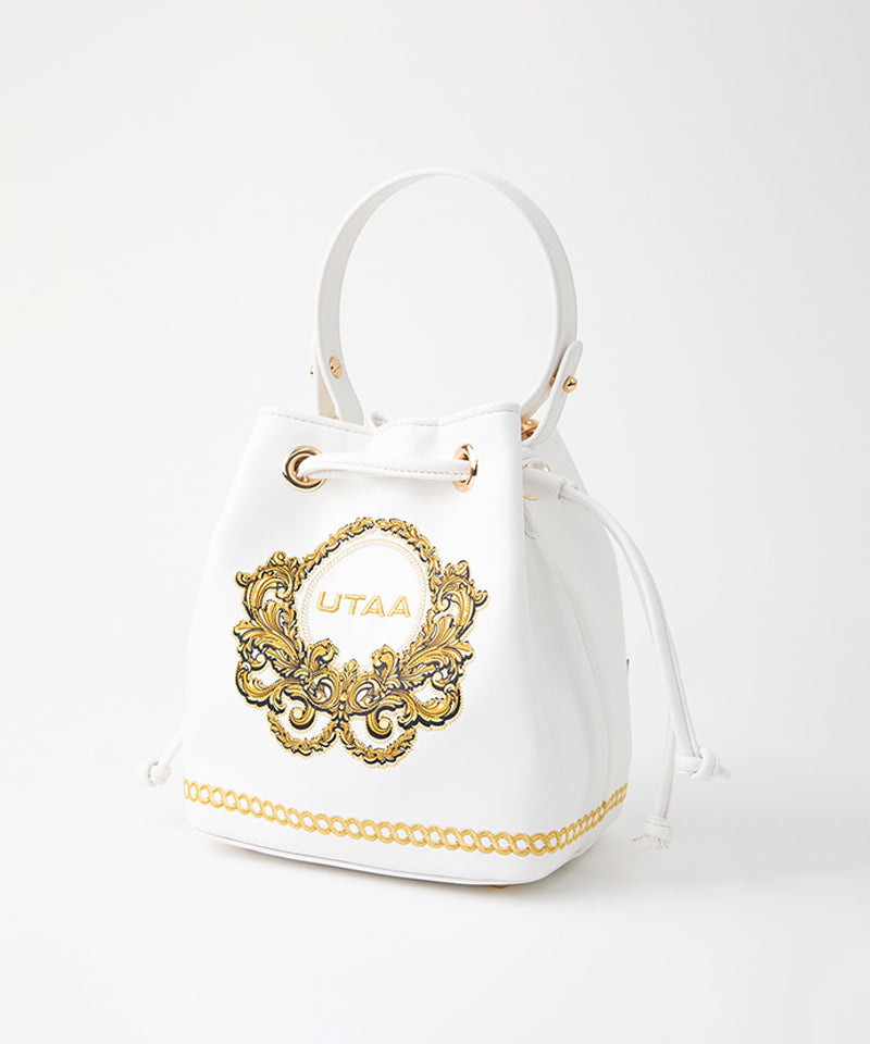 UTAA Women's Crest Golden Emblem Bucket Bag - White