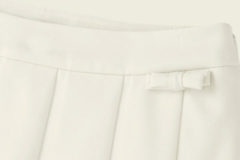 FORDI Ribbon Pleated Shorts - Cream