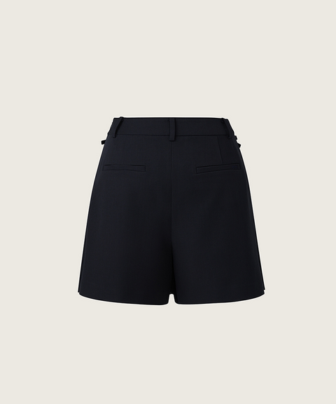 FORDI Ribbon Pleated Shorts - Navy