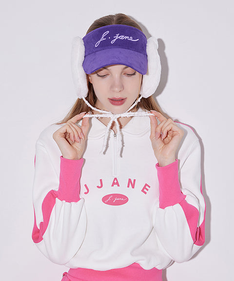 J.Jane 2way Fur Ear Flap Suncap - Purple