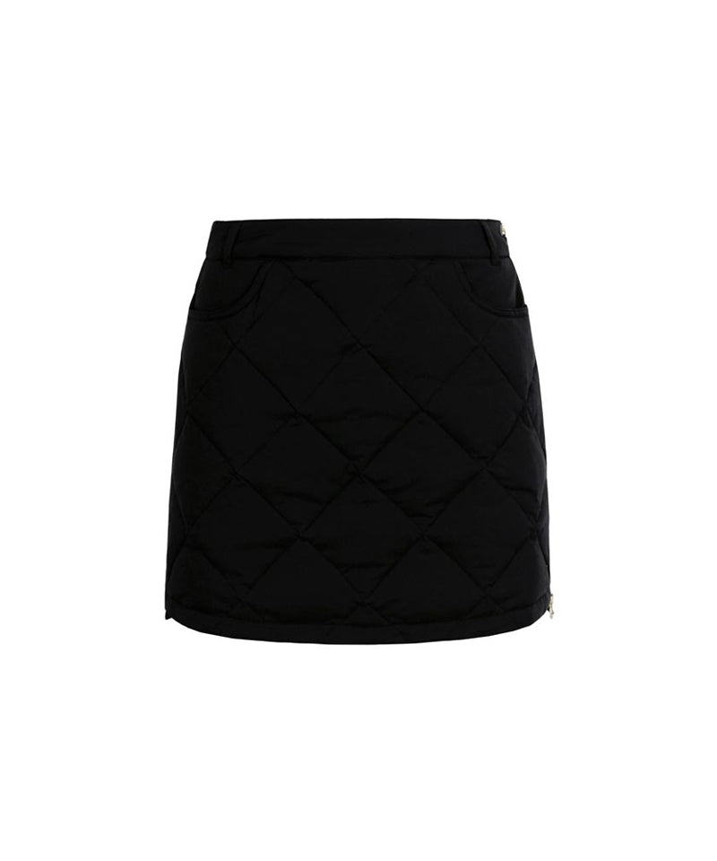 CREVE NINE: Quilted Goose Down Skirt - Black