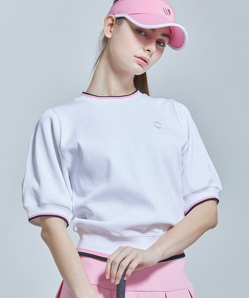 CHUCUCHU Cotton Puff Short Sleeve Top - White