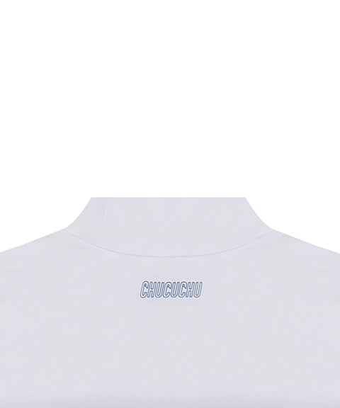 CHUCUCHU Logo Half Neck Sleeveless - White
