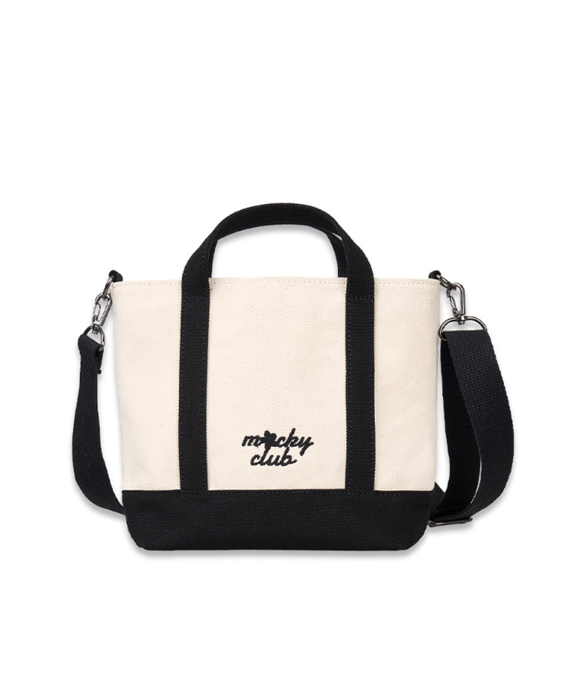 MACKY Golf: Canvas Sporty Tote Bag - White/Black